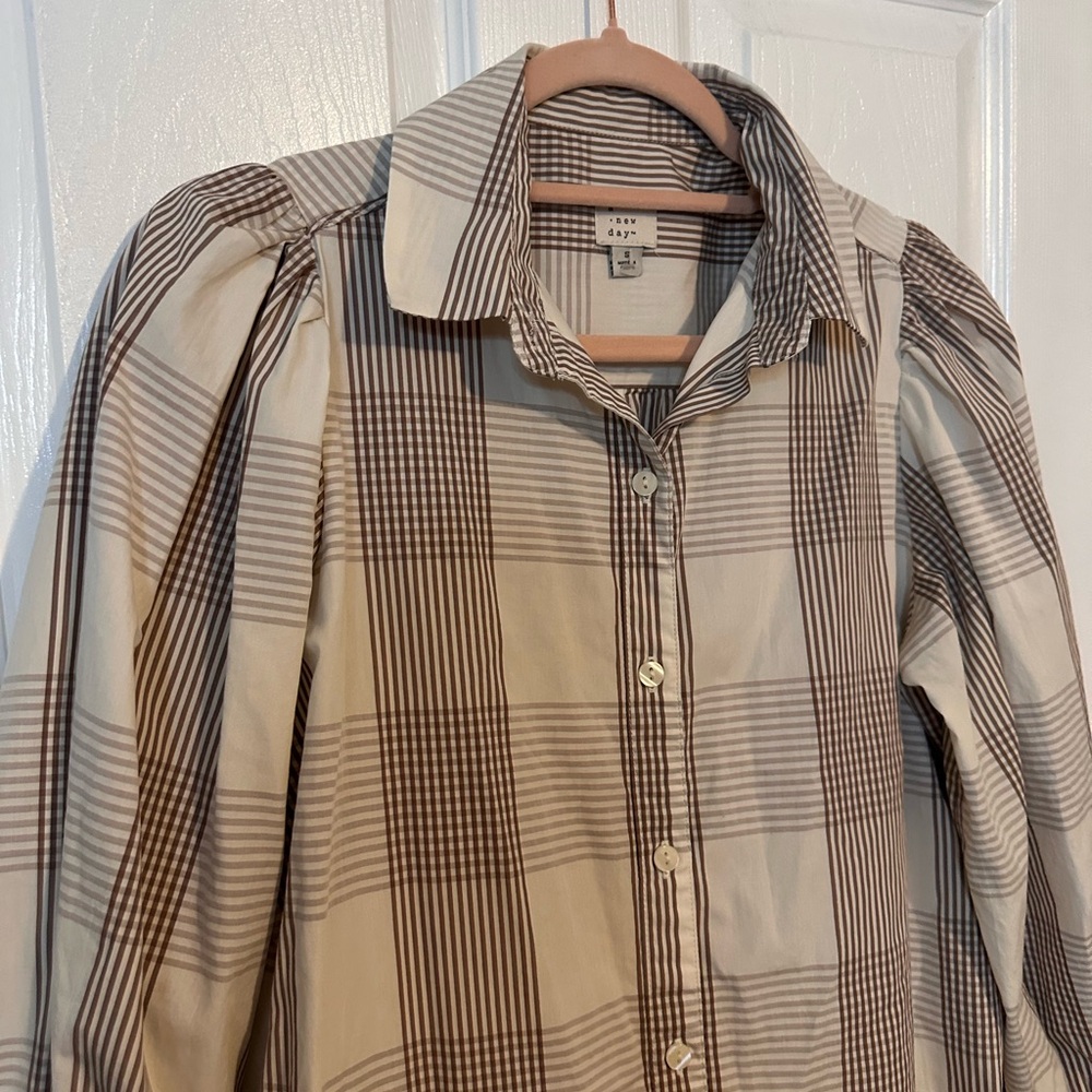 A new day Tie-Waist Shirt Dress in Neutral Stripe - Picture 5 of 12